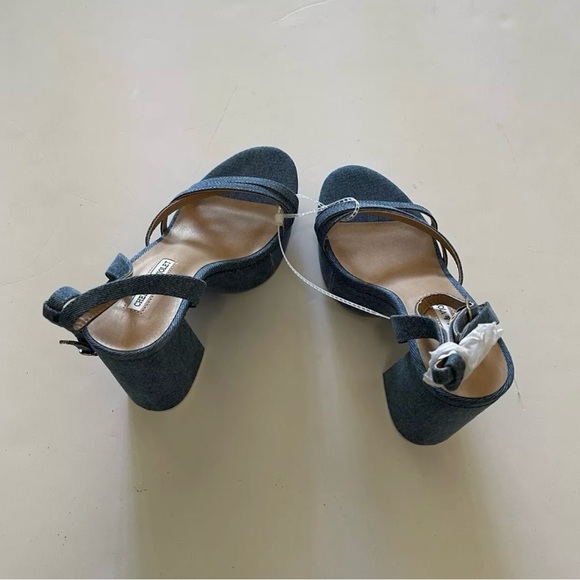 Chelsea and Violet Women’s Denim Ankle Strap Platform Dress Sandals - Picture 4 of 7